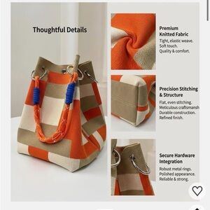 NWT Orange and Tan Women's Tote Bag